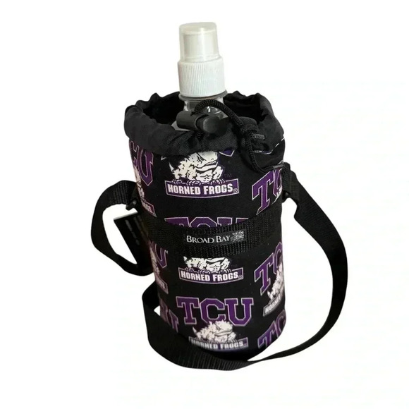 Broad Bay TCU Water Bottle Holder UNI Sport Bottles 1 Liter Insulated Cotton NWT - Picture 1 of 5